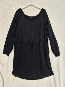 NWT Torrid Terry Drawstring Dress Black Size 3 (3x) (22-24) Pockets Athleisure - Picture 1 of 6