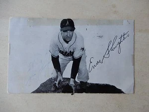 Foto postal autografiada de Enos Slaughter de 3 1/2" X 5" - Salón de la Fama - Imagen 1 de 3