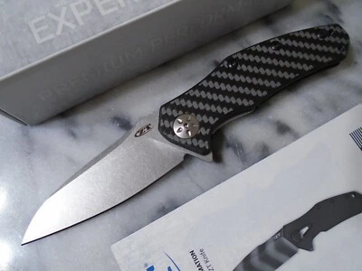 Navaja de bolsillo de fibra de carbono con carpeta ZT abierta asistida por tolerancia cero S35VN 0770CF Foto 1 de 4