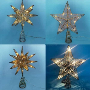 Christmas Tree Topper Star Shape with LightVintage Tree Topper Decoration Gift - Picture 1 of 20