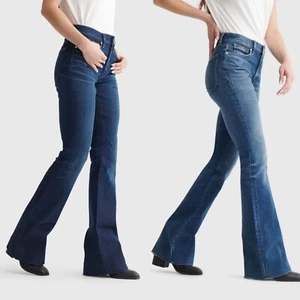Nuevos pantalones de mezclilla acampanados ajustados Stevie para mujer Lucky Brand, tiro alto azules - Imagen 1 de 7