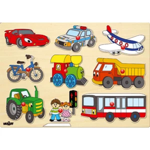 HOLZ STECKPUZZLE FAHRZEUGE KINDER # Holzspielzeug Kleinkinder Holzpuzzle Puzzle - Bild 1 von 1