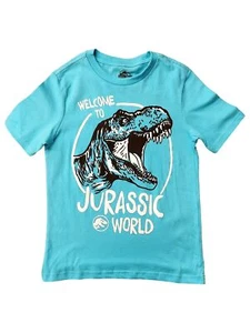 Jurassic World Boys Blue Short Sleeve Dinosaur T-Rex T-Shirt Shirt - Picture 1 of 2