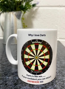Humerous Dye Sublimierte Darts Tasse Lustig Unikat Geschenk Mitgebsel Jeder Anlass - Bild 1 von 3