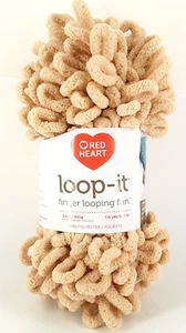 ROTES HERZ Loop-It Finger hellbraun Farbe Looping Fun Garn kein Werkzeug erforderlich NEU - Bild 1 von 7