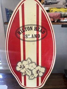 Hilton Head Island - Flower Skim Board / Boogie Board Wood 35 1/2 ”X 19.5” used - Picture 1 of 15