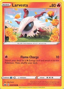 Larvesta Common Normal SWSH06: Chilling Reign 023/198 NM - Bild 1 von 2