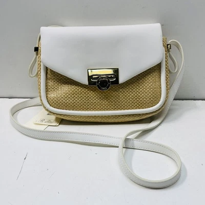 Bolso Cartera Ted Baker Para Mujer Blanco Tostado Tejido Asa Superior Foto 1 de 4