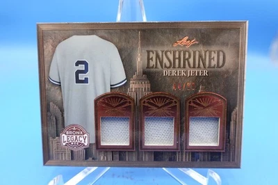 2025 Leaf Bronx Legacy Enshrined Derek Jeter Triple Game Used Relic /50 - Image 1 of 2