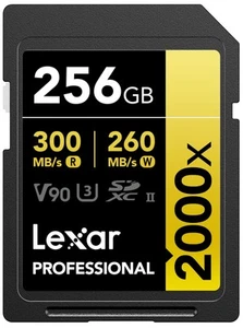 256GB Professional 2000x SDXC Memory Card UHS II C10 U3 V90 Full HD 8K Video Up - Picture 1 of 7