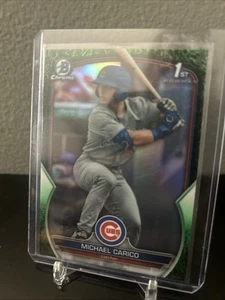 2023 Bowman Draft - Chrome Michael Carico #BDC-170 Green Grass Refractor /99... - Picture 1 of 2