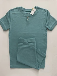 Gap Organically Grown Cotton Henley Pajama Shorts Set Boys Size 12 Short Sleeve - Picture 1 of 3