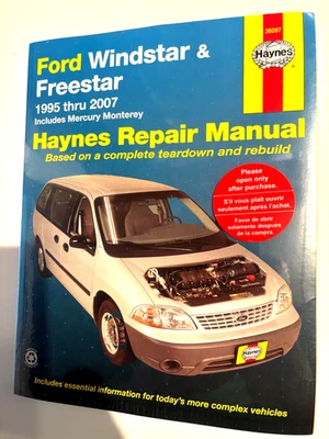 Manual de reparo Haynes 36097 1995 - 2007 Ford Windstar inclui Mercury Monterey - Imagem 1 de 2