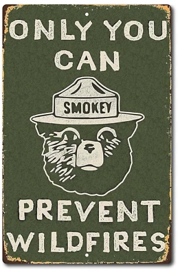 Smokey Bear Sign The the Forest SMOKEY BEAR THE Vintage Look Prevent SIGN Tin - Image 1 of 4
