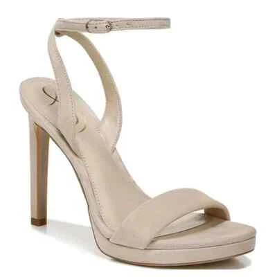 Sandália Salto Vestido Sam Edelman Jade, Camurça Cappuccino, Feminina Tamanho 10 $140 NOVA - Imagem 1 de 4