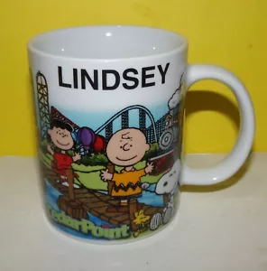 Peanuts Camp Snoopy Cedar Point Ceramic Personalized "Lindsey" Coffee Mug 12oz - Picture 1 of 6