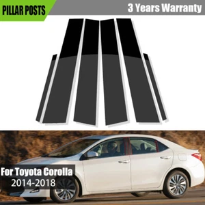 Juego de postes de pilar de ventana negros pulidos para molduras de puerta para Toyota Corolla 14-18 - Imagen 1 de 5