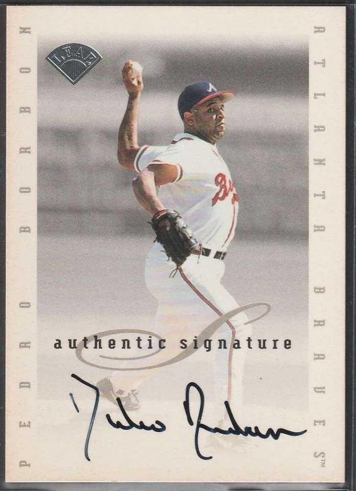 022, 1996 Hoja Firma, Autógrafo Original de Pedro Borbón, Bravos Foto 1 de 2