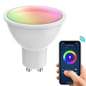 Lampadina LED 5W GU10 faretto intelligente WiFi RGB CCT multicolore Alexa Googl - Foto 1 di 7