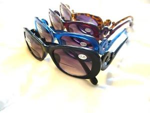 Women's Bifocal Sunglasses 1.00 ~ 4.00 Vintage Smaller Ladies Sun Readers RE5100 - Picture 1 of 14