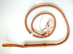 6 pies Marrón CUERO LÁTIGO BULLWHIP Rodeo Grieta Zorro Látigo Indiana Jones Estilo 4P - Imagen 1 de 3