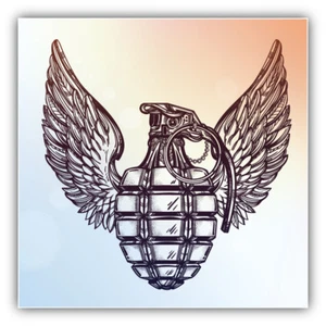 Retro Hand Grenade Car Bumper Sticker Decal - ''SIZES'' - Picture 1 of 1