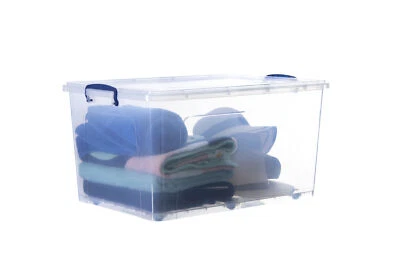 Superio Clear Stackable Storage Container with Wheels and Locking Lid, 85 Quart - Image 1 of 4