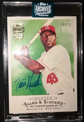 2024 Topps Archives Torii Hunter 2009 Allen And Ginter Autographed Slabbed 9/13  - Image 1 of 3