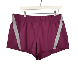 Spyder Active gefütterte Laufshorts Sport Fitnessstudio Training weinrot grau Damengröße L - Bild 1 von 9