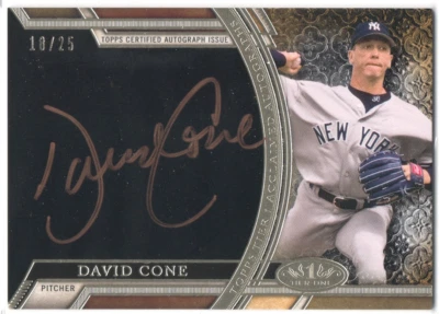 2015 Topps Tier One Baseball Acclaimed Gold Auto David Cone /25 AA-DC - Image 1 of 2