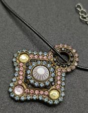 Designer Sorrelli Crystal Earring Turned Pendant Cord Necklace *Modified Item*