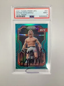 2021 Panini Prizm UFC #87 Merab Dvalishvili Teal /49 Rookie Card PSA 9 RC *Read* - Picture 1 of 5