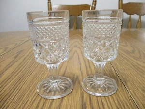 Anchor Hocking WEXFORD Klar Fuß Wasser Stielkelche Vintage 2er Set Glas - Bild 1 von 7