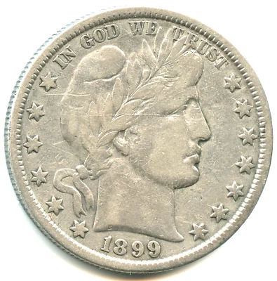 USA MEZZO DOLLARO argento berbero 1899 n. 7193 - Immagine 1 di 2