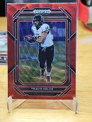 2023 Prizm Draft Picks Travis Kelce Red Wave Prizm #95 - Bearcats-Chiefs - Image 1 of 2