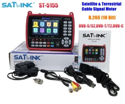 SATLINK ST-5155 Satellite TV Receiver DVB-S/S2/T/T2/C Combo Meter HD H.265 10Bit - Image 1 of 4