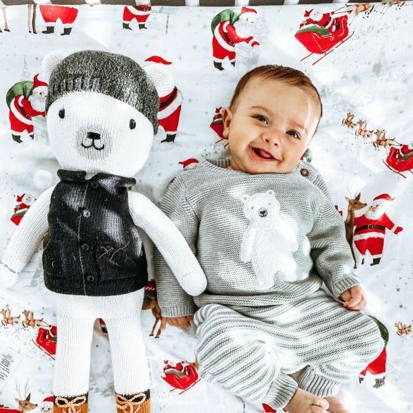 Pottery Barn Disney CRIB TODDLER bed SHEET holiday Winter gift Christmas Santa , - Image 1 of 4