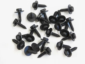 GM Truck Black Trim Screws- M4.2 x 16mm Long- 7mm Hex- 12mm Washer- 25 pcs- #223 - Foto 1 di 1
