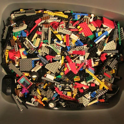 5 pounds of Lego parts and pieces random selection all colors bonus one mini fig - Image 1 of 4