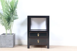 Chinesische Kommode Nachtschrank Massivholz schwarz #M-KOM-B4BK - Bild 1 von 5
