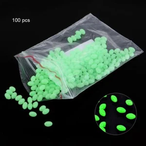 100pcs 5x 8mm Oval Luminous Fishing Beads Sea Fishing Lure Floating Float Tackle - Picture 1 of 8