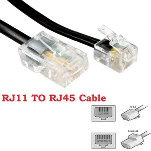 RJ11 RJ45 Cable ADSL Lead Lot Router Modem Ethernet Network Socket Connect - Picture 1 of 5