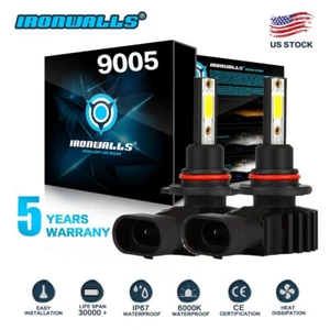 White 9005 HB3 LED Bulbs Headlight 6000K For Can-Am Maverick Max 1000R 2014-2018 - Picture 1 of 12