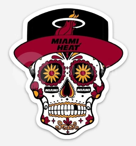 Miami HEAT Sugar Skull MAGNET - Butler Adebayo Miami Florida NBAPremium Vinyl Cover