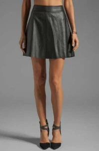 Falda Patterson J Kincaid PJK Elástica Limusina Cuero Negro Polly $298 Nueva con Etiquetas M - Imagen 1 de 1