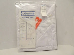 Sliperfection Poly Cotton Blend Slip Dress Size 36 Eyelet Trim White NOS - Picture 1 of 4
