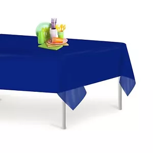 Navy Blue 12 Pack Premium Disposable Plastic Tablecloth 54 Inch. x 108 Inch. ... - Picture 1 of 6