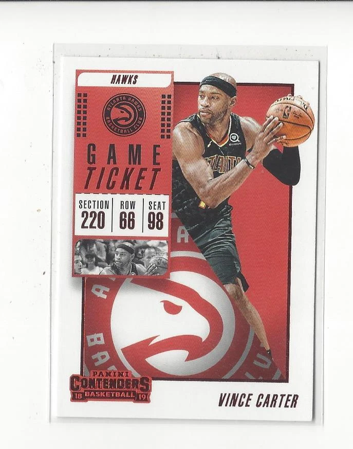 2018-19 Panini Contenders Game Ticket Red #22 Vince Carter Hawks - Image 1 of 1