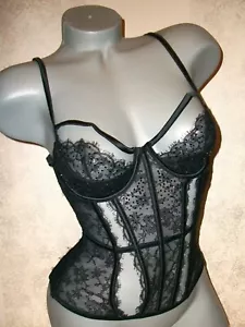 NWT $428 Victoria Secret Designer Collection Black Embellished Corset 32C - Picture 1 of 5