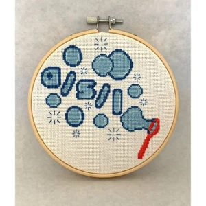 Completed Cross Stitch Piece Celebrating The Dawn Of Chatroom Culture - A/S/L! - Picture 1 of 6